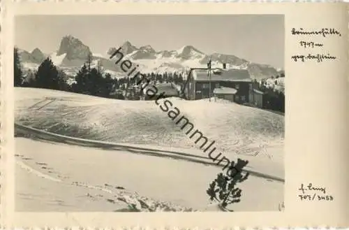 Brünnerhütte gegen Dachstein - Foto-AK - Verlag Brüder Lenz Dobl bei Graz