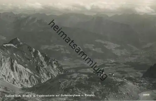 Dachstein - Blick von der Feisterscharte auf Guttenberghaus und Ennstal - Foto-AK - Verlag P. Ledermann Wien