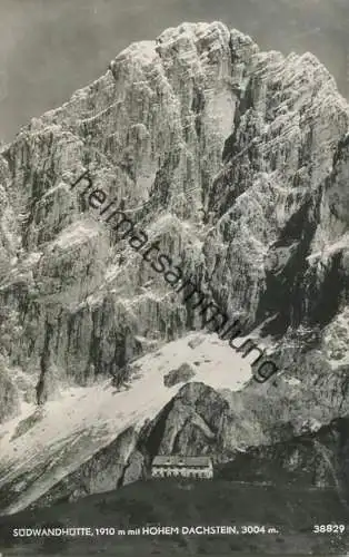 Südwandhütte mit Hohem Dachstein - Foto-AK - Verlag P. Ledermann Wien