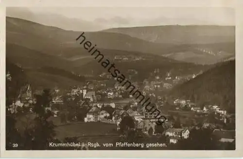 Krummhübel vom Pfaffenberg gesehen - Foto-AK - Verlag Foto Kleeberg Krummhübel