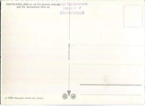 Diavolezza mit Biz Bernina - Foto-Ansichtskarte - Verlag Photoglob-Wehrli AG Zürich