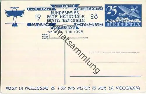 Bundesfeier-Postkarte 1928 - 25 Cts - Emil Beurmann alte Frau und Mädchen - Zugunsten des Alters