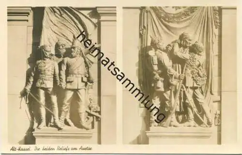 Kassel - Die beiden Reliefs am Auetor - Foto-AK - Verlag Bruno Hansmann Kassel