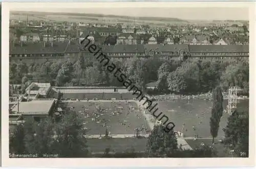 Weimar - Schwanseebad - Fliegeraufnahme 30er Jahre - Foto-Ansichtskarte - Verlag A. Spieler Weimar