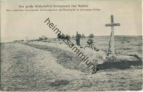 Bertoncourt bei Rethel - Das große Schlachtfeld - Verlag A. Richter Leipzig - Feldpost