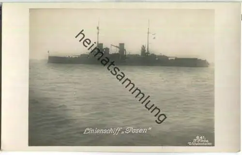 Linienschiff Posen - Foto-AK - Verlag F. Finke Wilhelmshaven