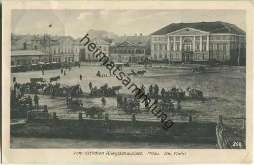 Mitau - Vom östlichen Kriegsschauplatz - der Markt - K. D. Feldpostexped. des Oberkommandos der 8.Armee 6.8.1916