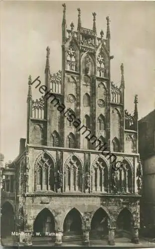 Münster in Westfalen - Rathaus - Foto-Ansichtskarte - Verlag Hermann Lorch Dortmund