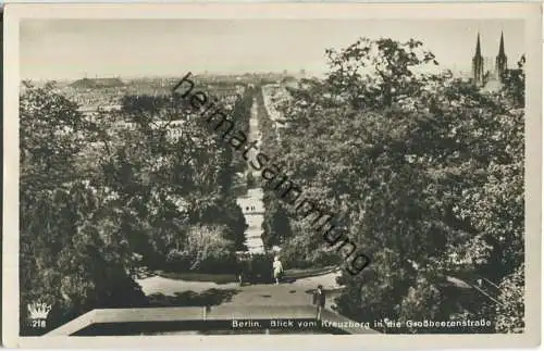 Berlin-Kreuzberg - Blick vom Kreuzberg in die Großbeerenstrasse - Verlag Otto Junga Berlin Foto-Ansichtskarte 30er Jahre