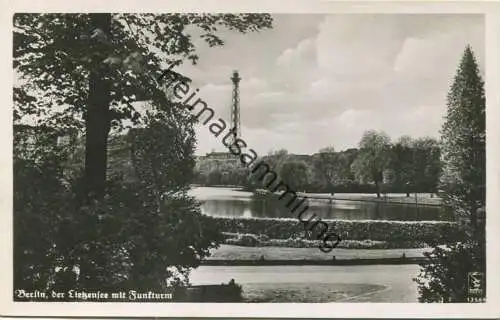 Berlin der Lietzensee mit Funkturm - Foto-AK 1953 - Verlag Klinke & Co. Berlin