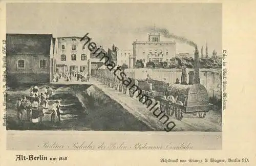 Alt-Berlin - Bahnhof der Berlin Potsdamer Eisenbahn - Verlag J. Spiro Berlin SW - Druck Stange & Wagner Berlin SO