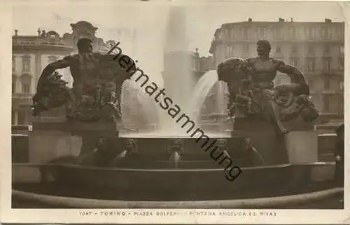 Torino - Piazza Solferino Fontana Angelica - Foto-AK - vera Fotografia gel. 1928