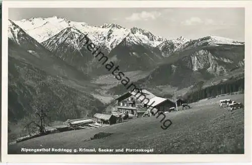 Alpengasthaus Rechtegg - Krimml - Seekar- Plattenkogel - Foto-AK - Verlag C. Jurischek Salzburg