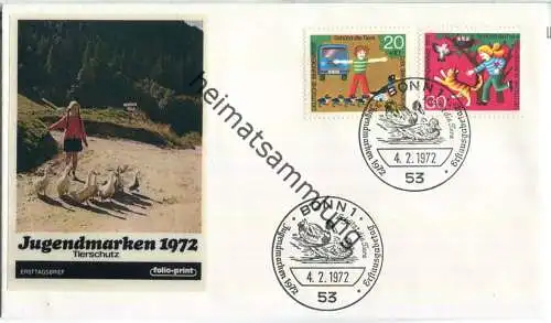 FDC - Jugendmarken 1972 - Tierschutz