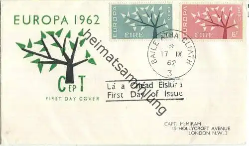 FDC - Eire - Europa 1962