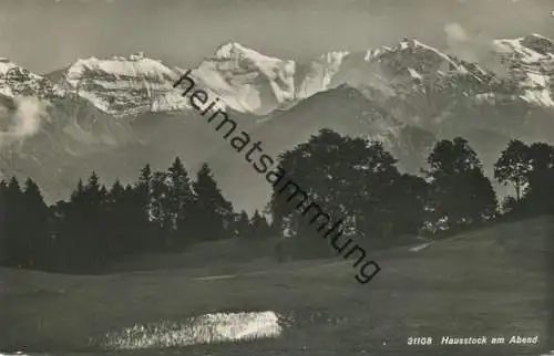 Hausstock am Abend - Foto-AK - Verlag B. Stüssi-Elmer Erben Linthal Braunwald gel. 1943