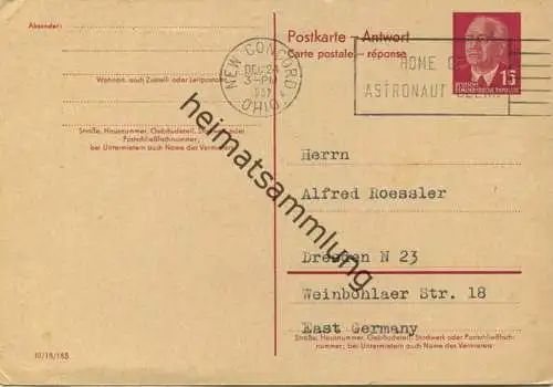 P65a A - Druckvermerk III/18/185 - 1962 blanko gelaufen von USA nach Dresden