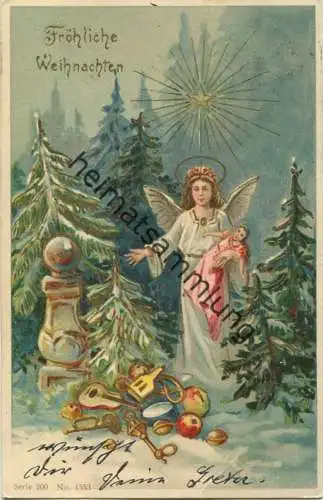 Fröhliche Weihnachten - Engel - Spielzeug gel. 1902