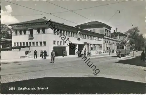 Schaffhausen - Bahnhof - Tram - Strassenbahn - Foto-Ansichtskarte - Verlag Rud. Suter Oberrieden