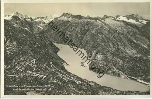 Grimselsee mit Finsteraarhorn und Schreckhorn - Foto-Ansichtskarte - Verlag Photoglob-Wehrli & Vouga & Co. AG Zürich