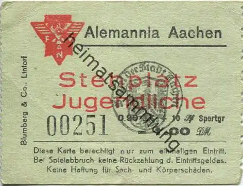 Aachen - Alemannia Aachen - Eintrittskarte