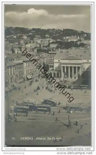 Genova - Piazza De Ferrari - Strassenbahn - AK ca. 1905