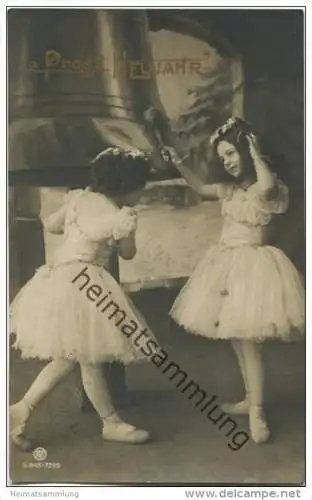 Prosit Neujahr - Glocke - Ballett-Mädchen -  Verlag RPH (Rotophot Berlin) 845-7299 gel. 1908