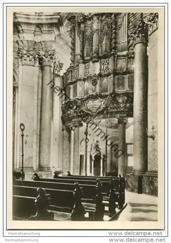 Weltenburg - Kirche des Benediktinerklosters - Vorhalle mit Orgel - Foto-AK Grossformat