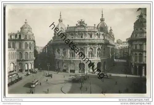 Genova - Piazza de Ferrari - Strassenbahn - Foto-AK