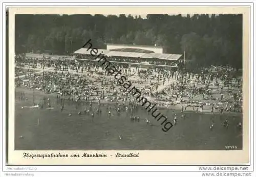 Mannheim - Strandbad - Foto-AK - Flugzeugaufnahme