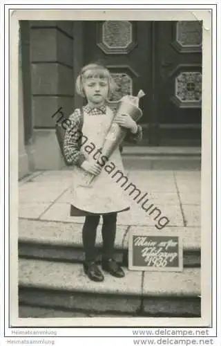 Mein erster Schultag 1936 - Mädchen mit Schultüte - Foto-AK