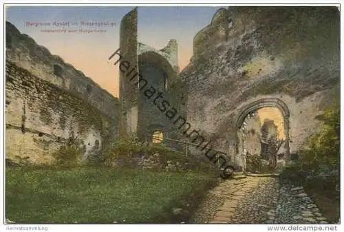 Burgruine Kynast - Innenansicht vom Hungerturm - Verlag Männich &amp; Höckendorf Hirschberg