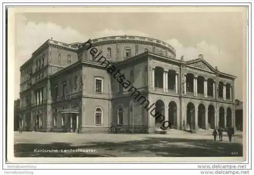 Karlsruhe - Landestheater - Foto-AK