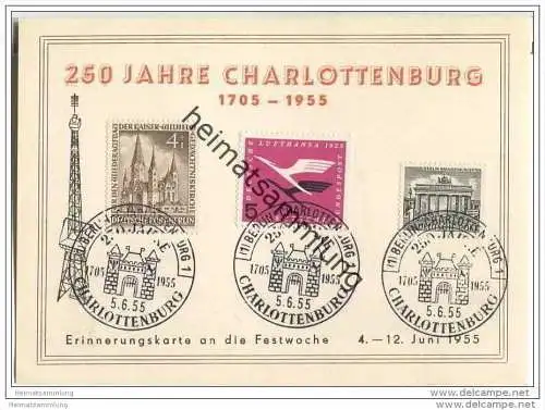 Berlin-Charlottenburg - 250 Jahre - Sonderstempel Festwoche 1955