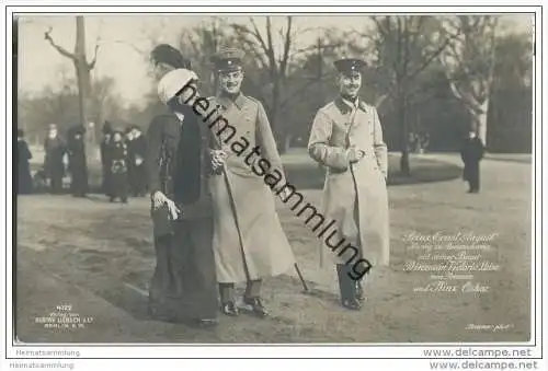 Prinz Ernst August Herzog zu Braunschweig mit seiner Braut Prinzessin Victoria Luise von Preussen und Prinz Oskar