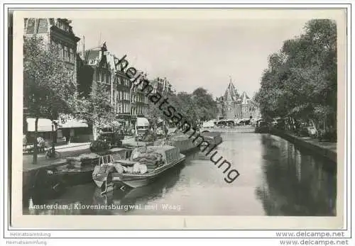 Amsterdam - Kloveniersburgwal met Waag - Foto-AK