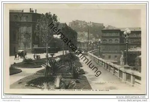 Napoli - La Litoranea con Veduta di S Martino - Strassenbahn - Foto-AK