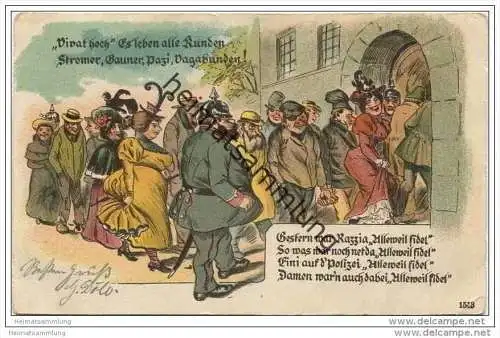 Gestern war Razzia ... - Damen waren auch dabei ... ca. 1900