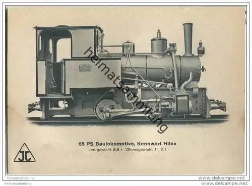 Arnold Jung Lokomotivfabrik Jungental - Baulokomotive Kennwort Hilax