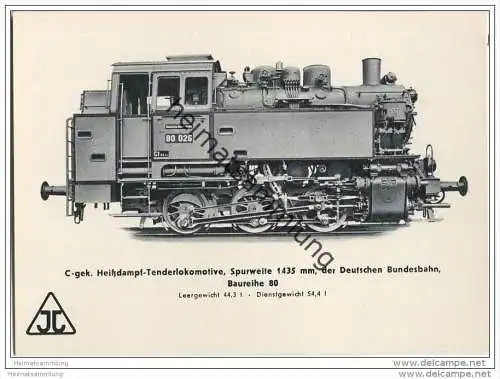 Arnold Jung Lokomotivfabrik Jungental - C-gek. Heissdampf-Tenderlokomotive - DB Baureihe 80