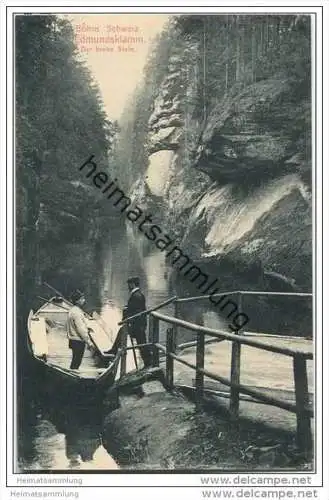 Kamnitzklamm - Edmundsklamm - Der breite Stein - AK ca. 1910