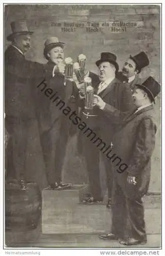 Vier Biertrinkende Männer - Zum heutigen Tage ... gel. 1907