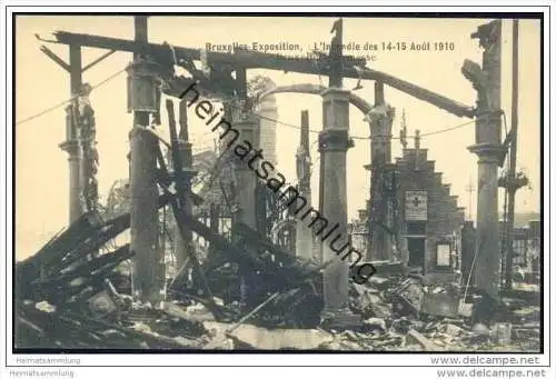 Bruxelles Exposition - L&acute;Incendie des 14-15 Aout 1910