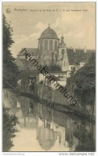 Mechelen - Gezicht op de Dijle en O.L.V. van Hanswijck Kerk - Ern. Thill Brüssel