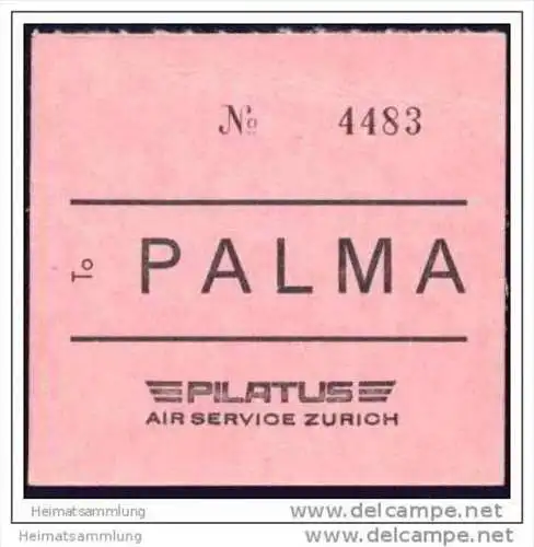 Baggage strap tag - Pilatus Air Service Zurich