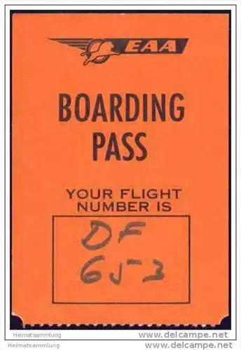 Boarding Pass - EAA - East African Airways