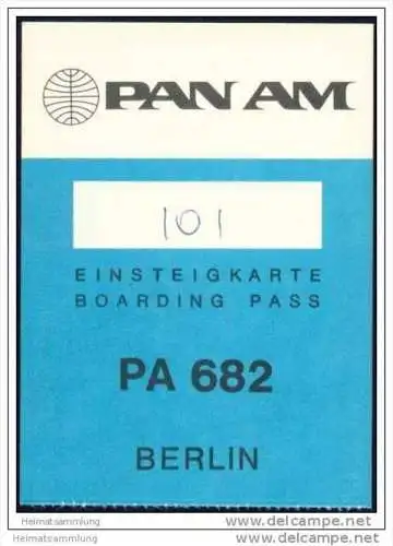 Boarding Pass - PAN AM