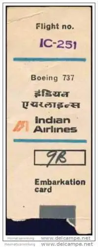 Boarding Pass - Indian Airlines