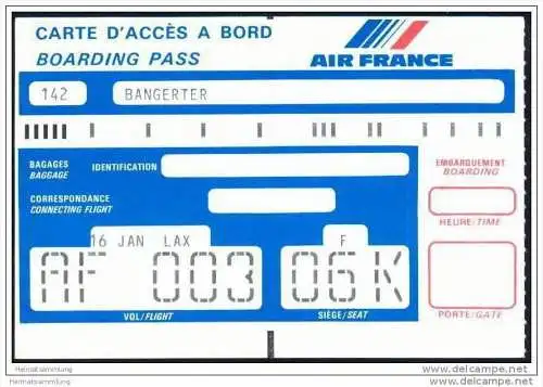 Boarding Pass - Air France