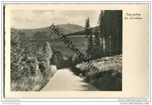 Schneekoppe - Graf Friedrich Schaffgotsch-Weg - Foto-AK 30er Jahre